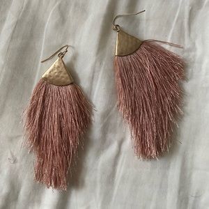 Rose fringe earrings